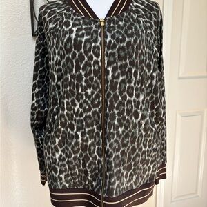 New…  Lisa Rinna Leopard Print Women's Jacket